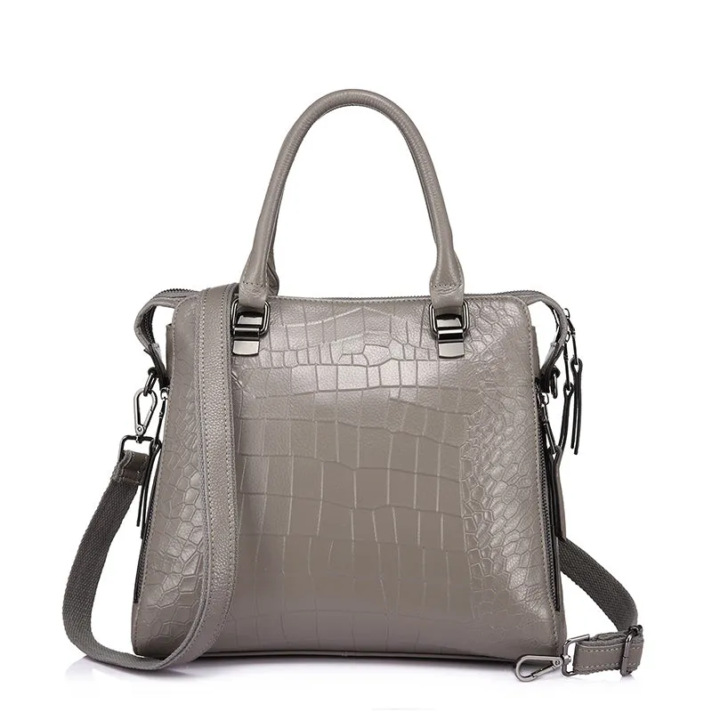 Genuine Leather Luxury Alligator Embossed Shoulder Bag