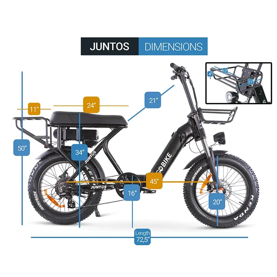 GOBike Juntos Foldable - Step-Through Lightweight Electric Bike - Top Speed 25mph - 750W