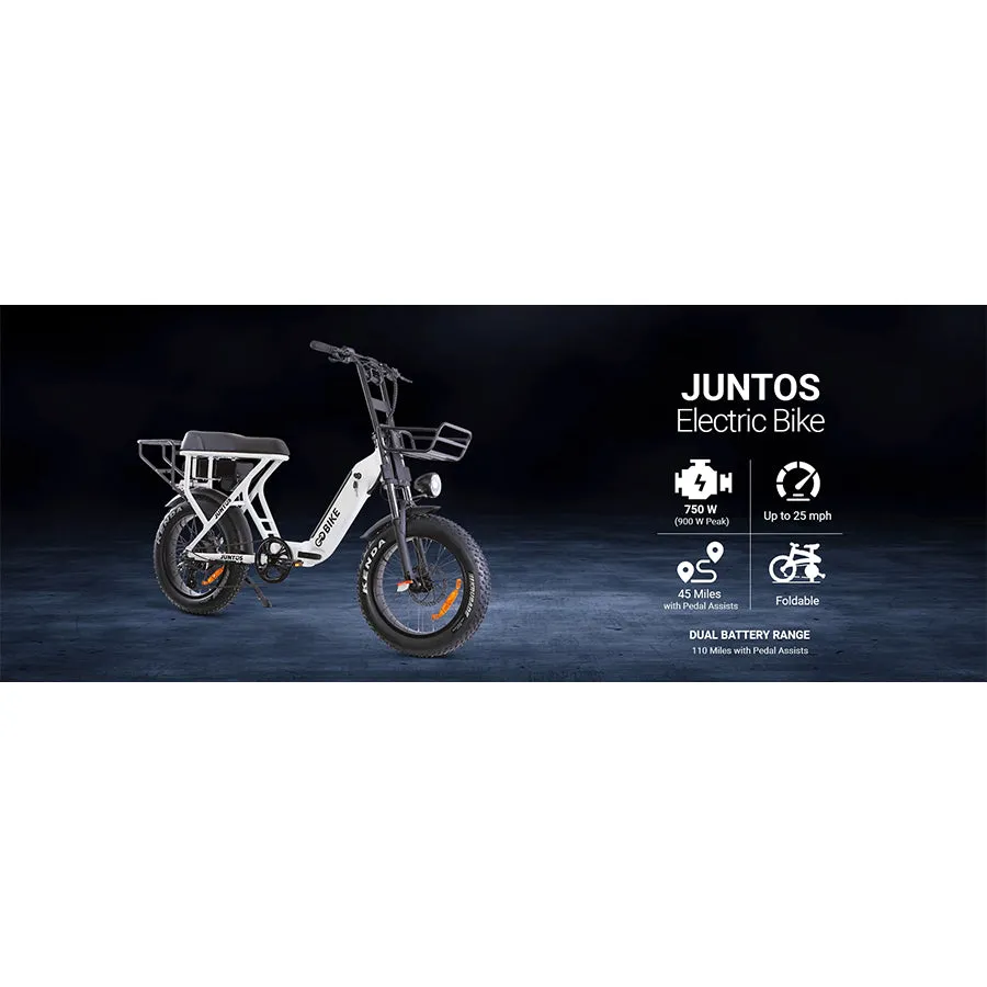 GOBike Juntos Foldable - Step-Through Lightweight Electric Bike - Top Speed 25mph - 750W