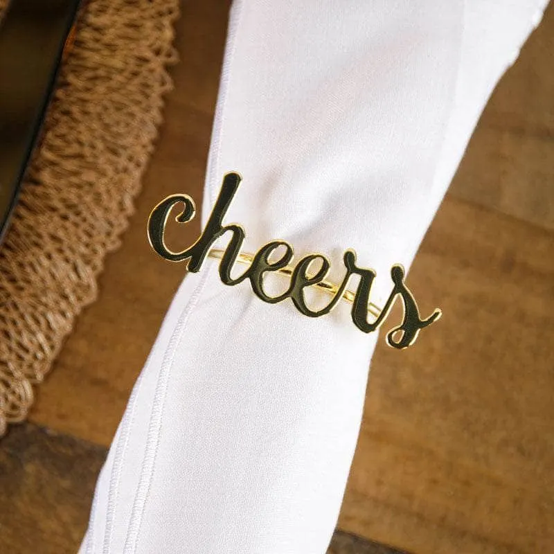 Gold 'Cheers' Napkin Holder - 4 Pack