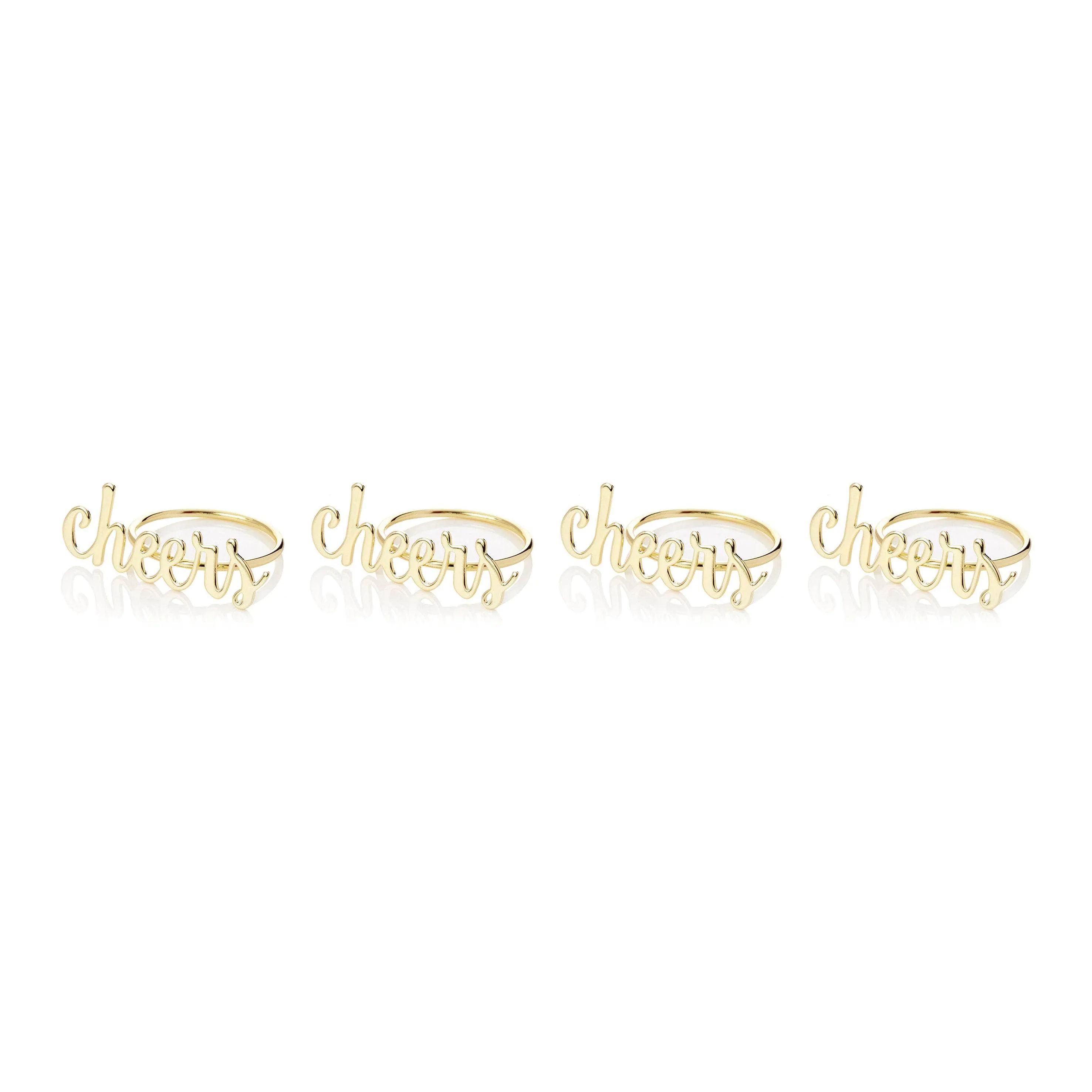 Gold 'Cheers' Napkin Holder - 4 Pack