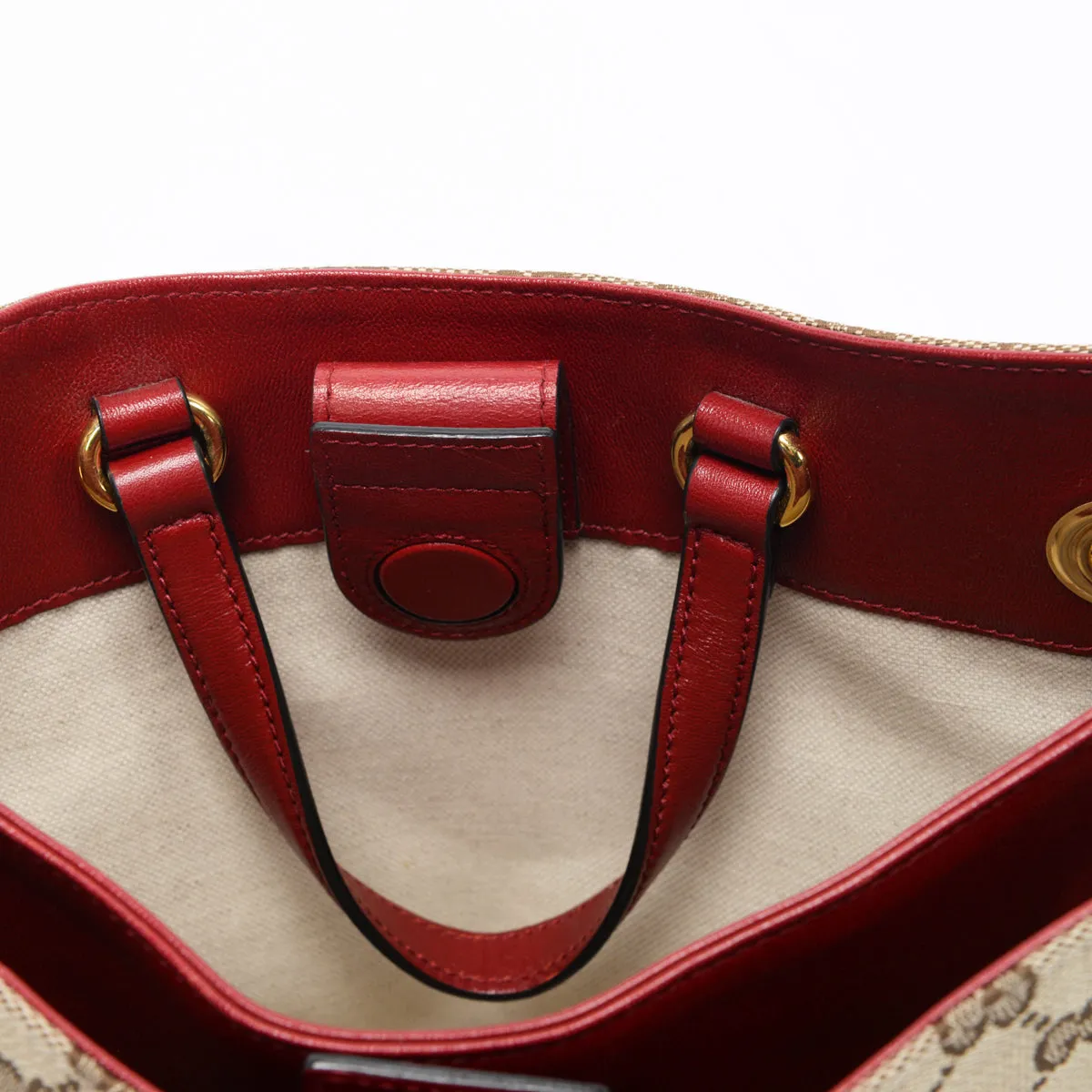 Gucci Red GG Canvas Horsebit Tote