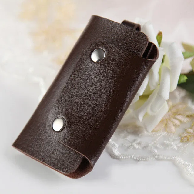 Hot Sale PU Leather Housekeeper Holders Car Keychain Key Holder Bag Case Wallet Cover