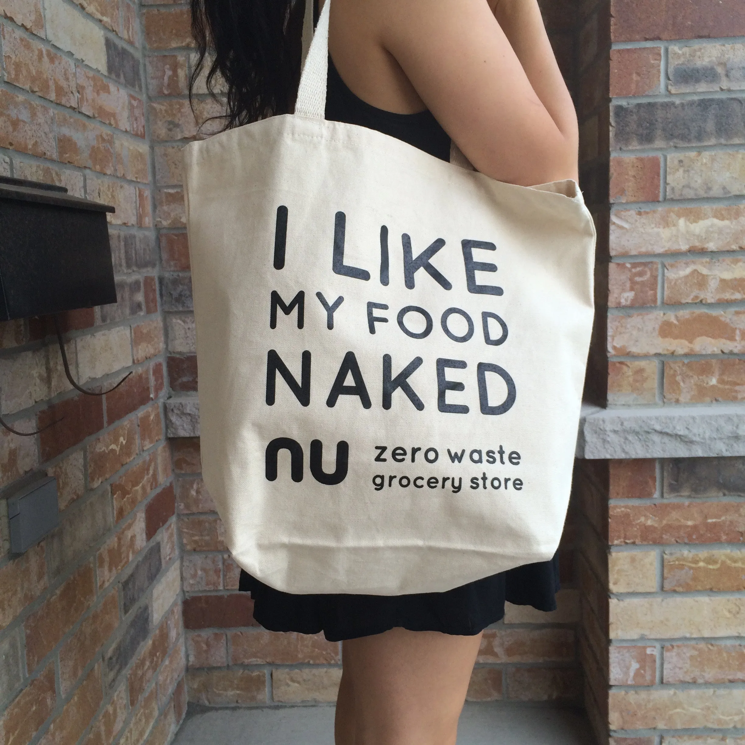 “I Like My Food Naked” Large Cotton Tote