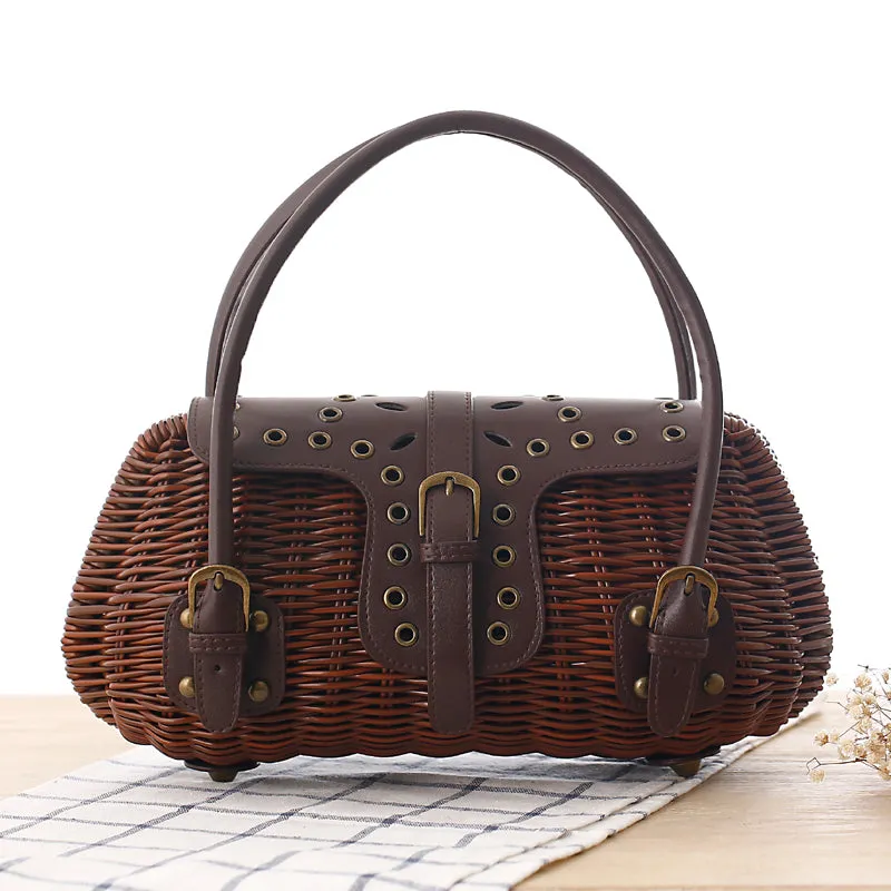 Japanese Journal of the Hands Rattan Tote Bag