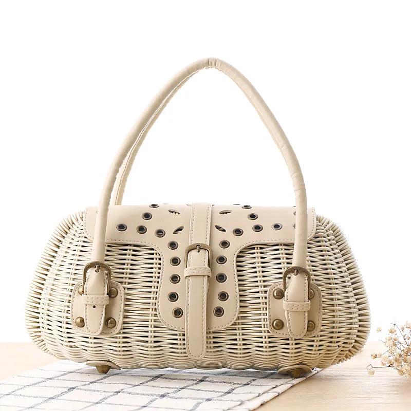 Japanese Journal of the Hands Rattan Tote Bag