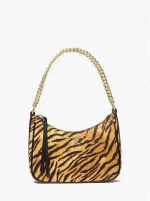 Jet Set Charm Small Tiger Print Nylon Shoulder Bag