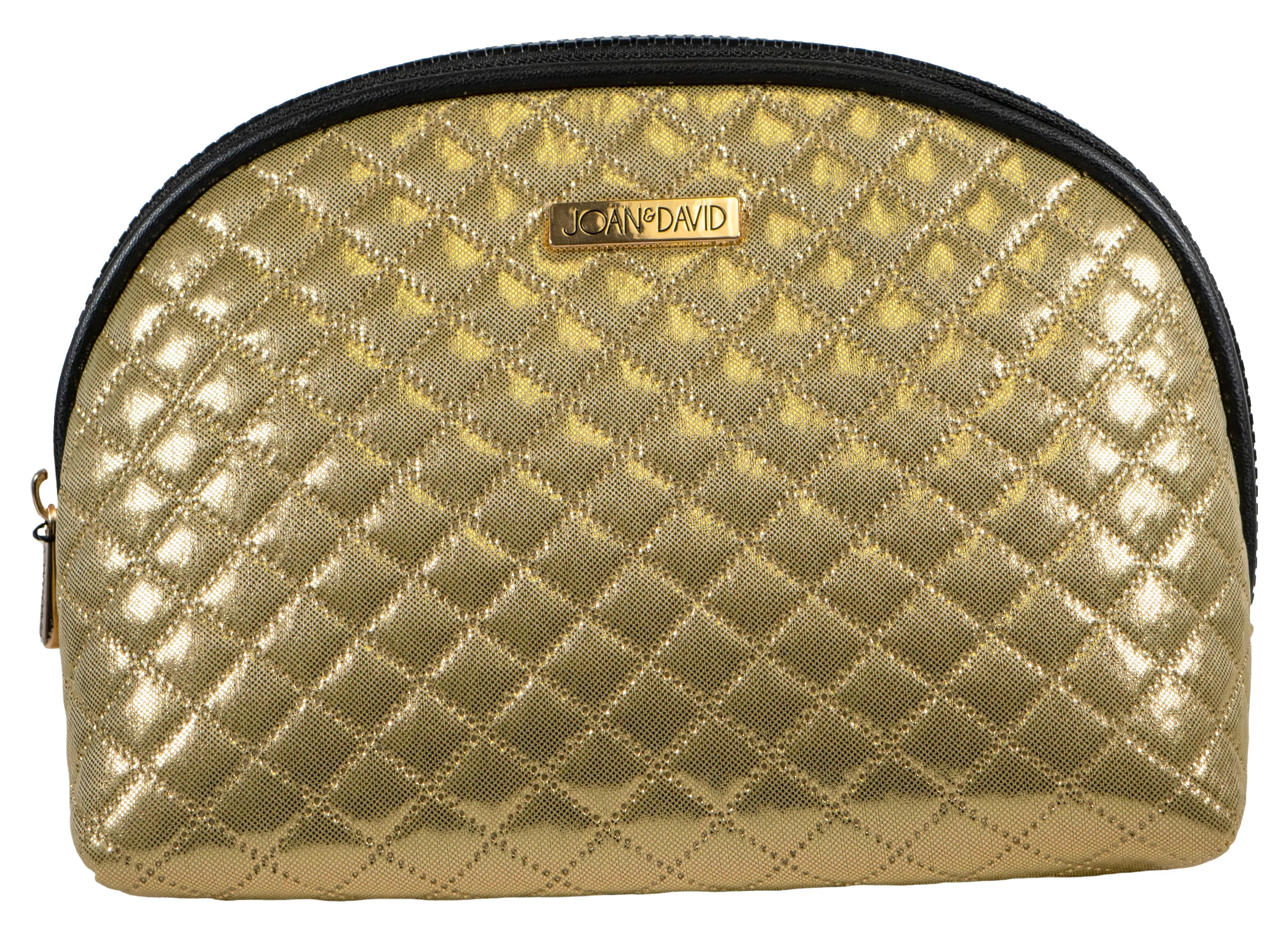 Joan & David Diamond Metallic Dome Cosmetic Bag