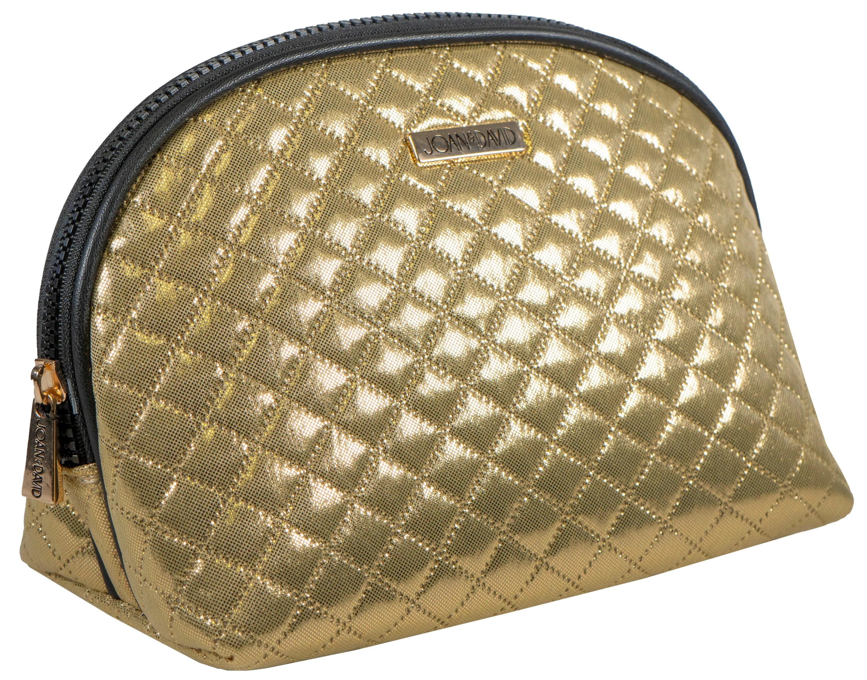 Joan & David Diamond Metallic Dome Cosmetic Bag