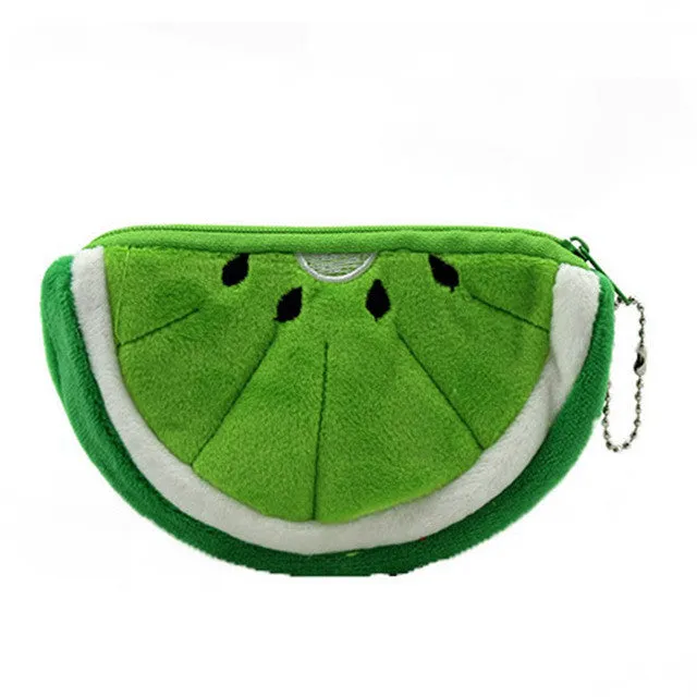 Kawaii Fruits Plush Coin Purse Children Zip Small Change Purse Wallet Women Pouch Money Bag Girl Mini Short Coin Holder Wallet