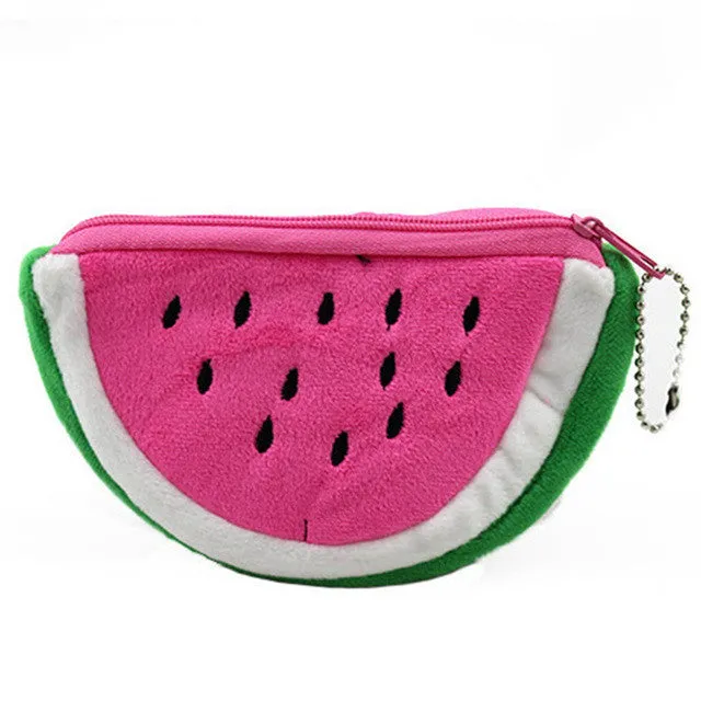 Kawaii Fruits Plush Coin Purse Children Zip Small Change Purse Wallet Women Pouch Money Bag Girl Mini Short Coin Holder Wallet