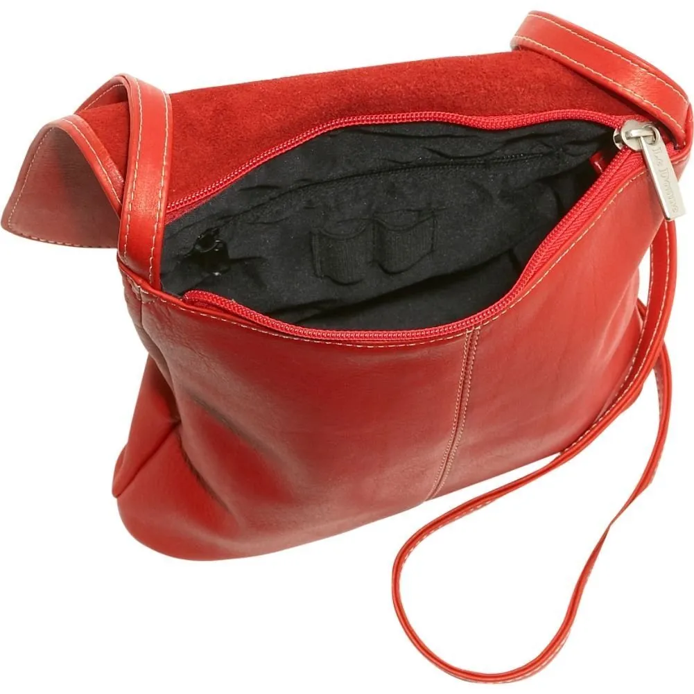 Le Donne Leather Simple Flap Over Crossbody Bag