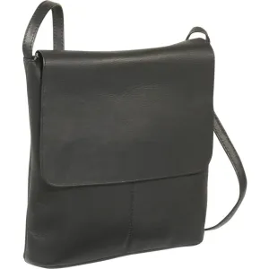 Le Donne Leather Simple Flap Over Crossbody Bag