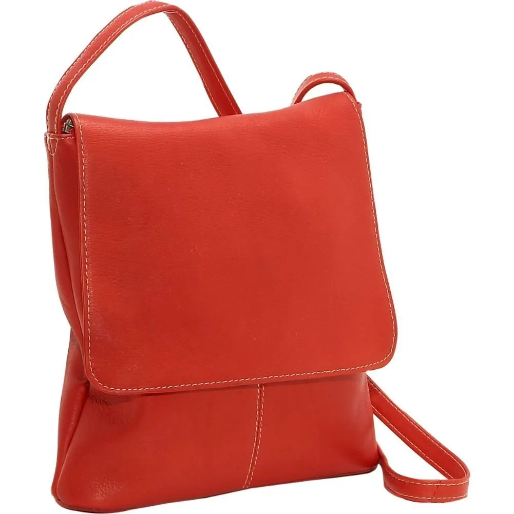 Le Donne Leather Simple Flap Over Crossbody Bag