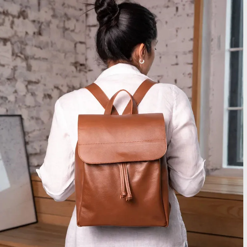 Leather backpack women Soft leather backpack Brown backpack Handmade