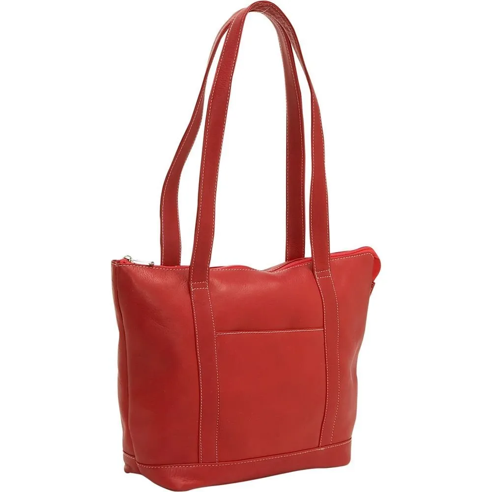 Leather Double Strap Small Pocket Tote