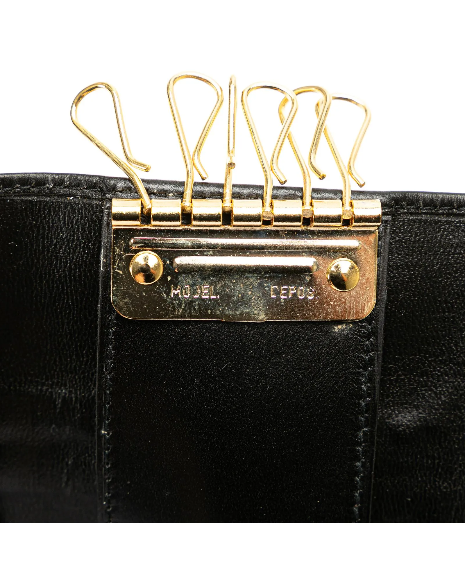 Leather Key Holder with Bow Detail and Multiple Compartments