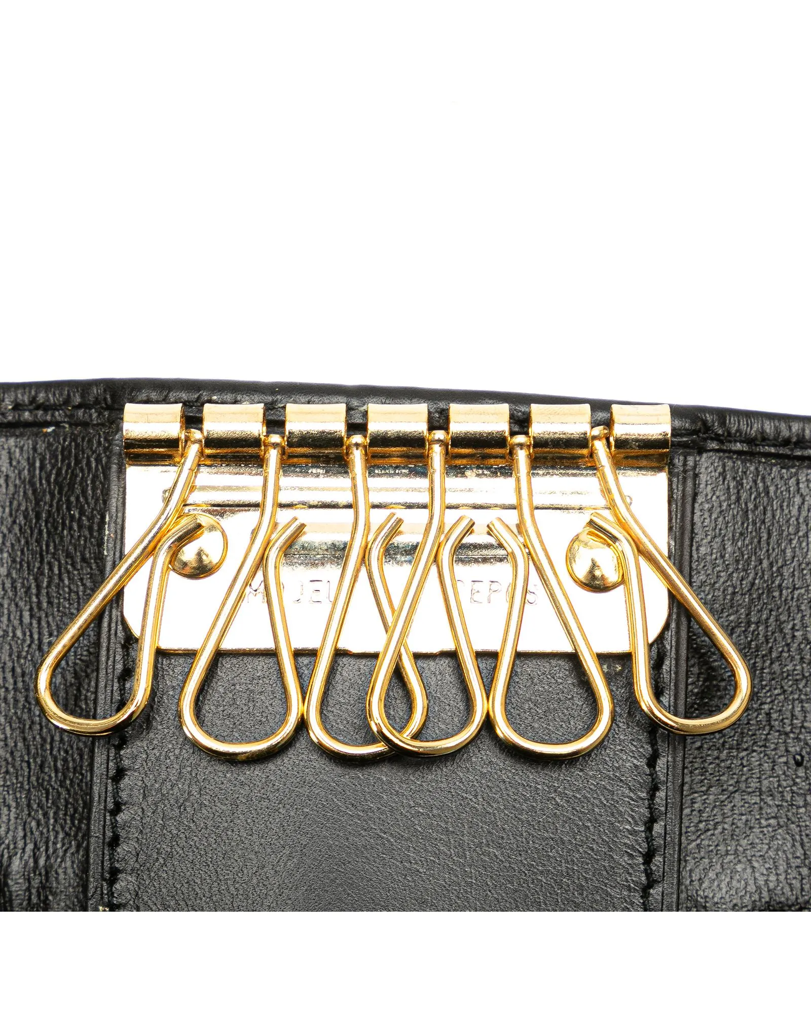 Leather Key Holder with Bow Detail and Multiple Compartments