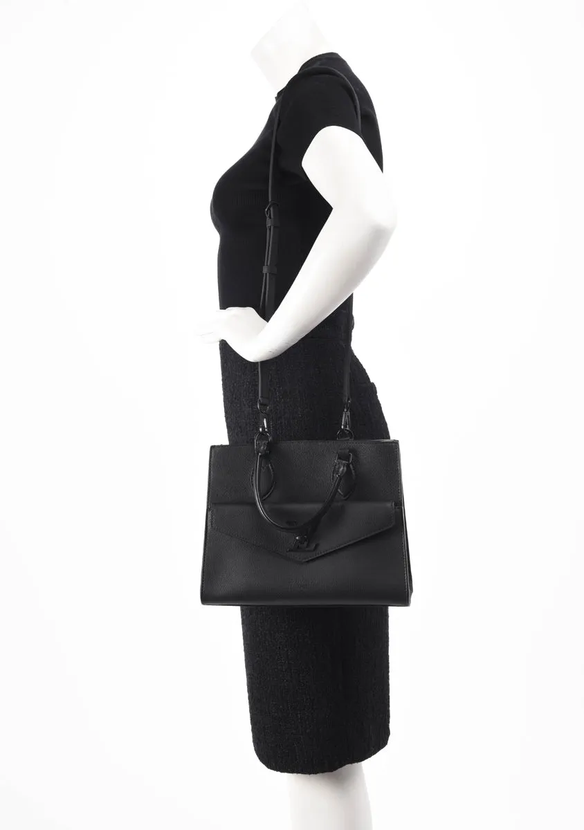 Louis Vuitton Black Grained Calfskin LockMe PM Tote