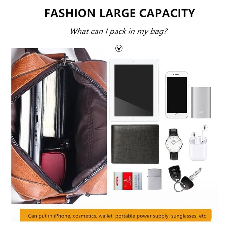 Luxury Brand Men Crossbody Messenger Bags Business Casual Handbag Male PU Shoulder Bag Large Capacity