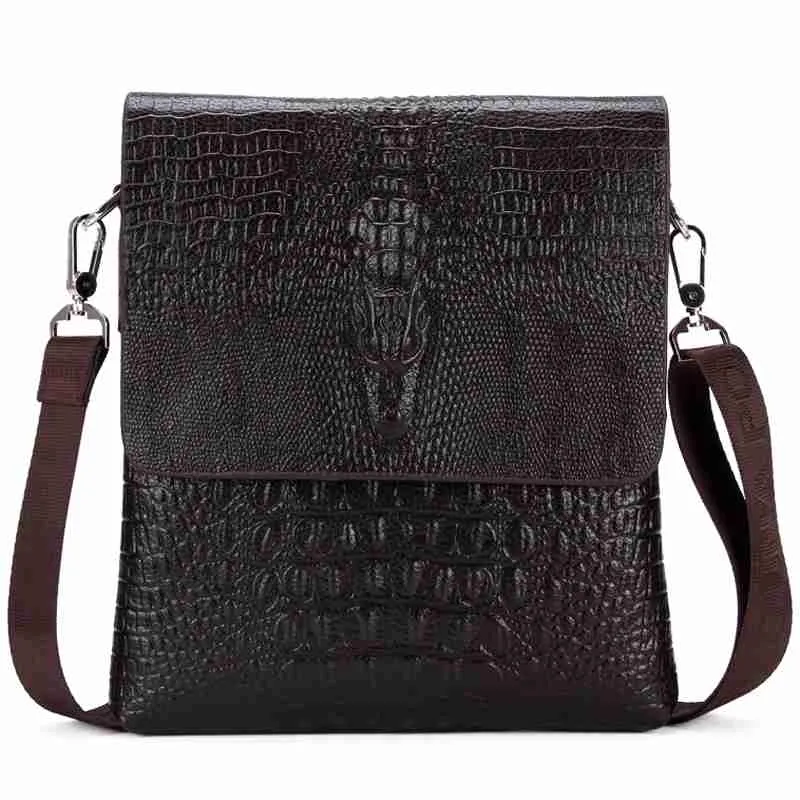 Luxury Embossed Alligator Leather Shoulder Bag