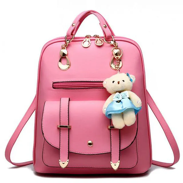 Luxury Teenage School Backpack w/ Stuff Toy