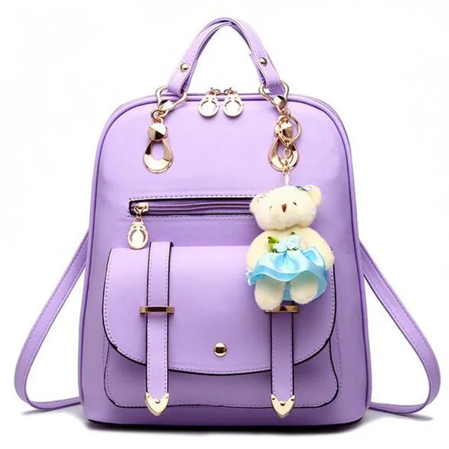 Luxury Teenage School Backpack w/ Stuff Toy