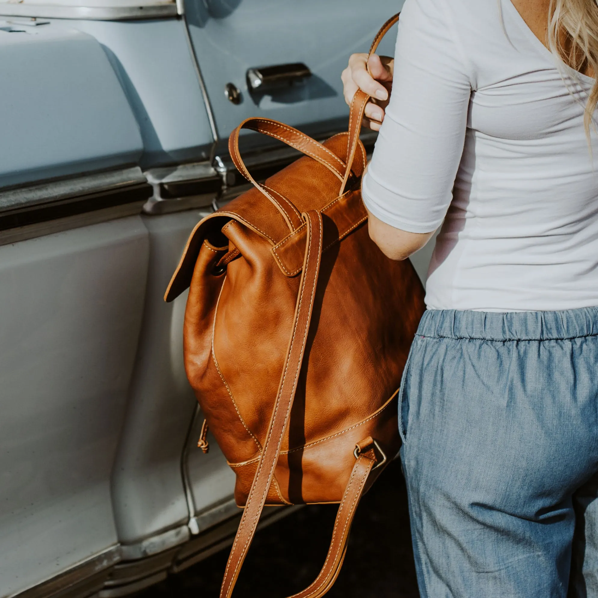 Madison Leather Backpack | Saddle Tan