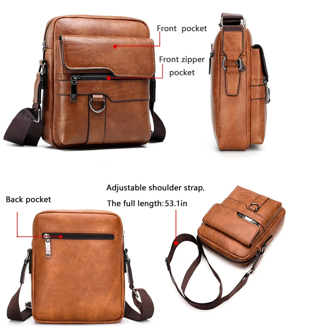 Man Leather Bag Shoulder Crossbody Bags For Men Cow Split Leather Male iPad Business Messenger Bag