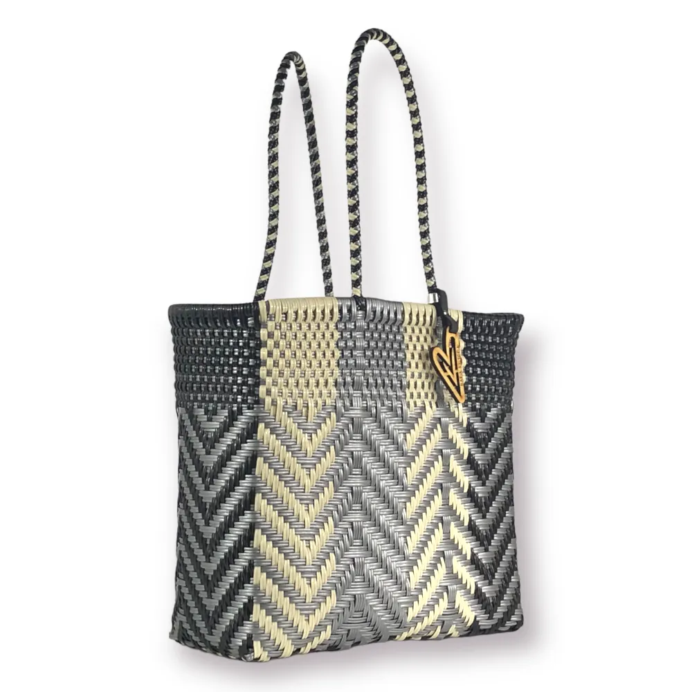 Maria Victoria | Waves Tote | Upcycled, Handwoven, Multicolor Tote