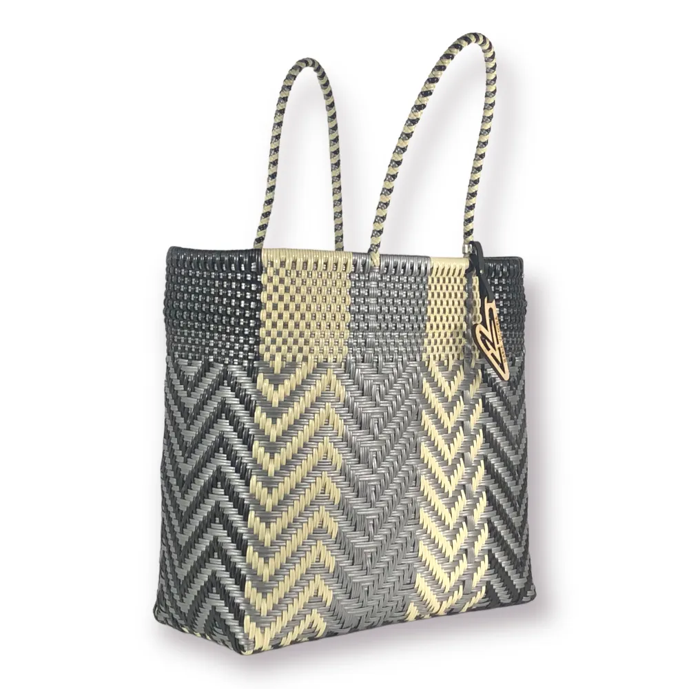 Maria Victoria | Waves Tote | Upcycled, Handwoven, Multicolor Tote