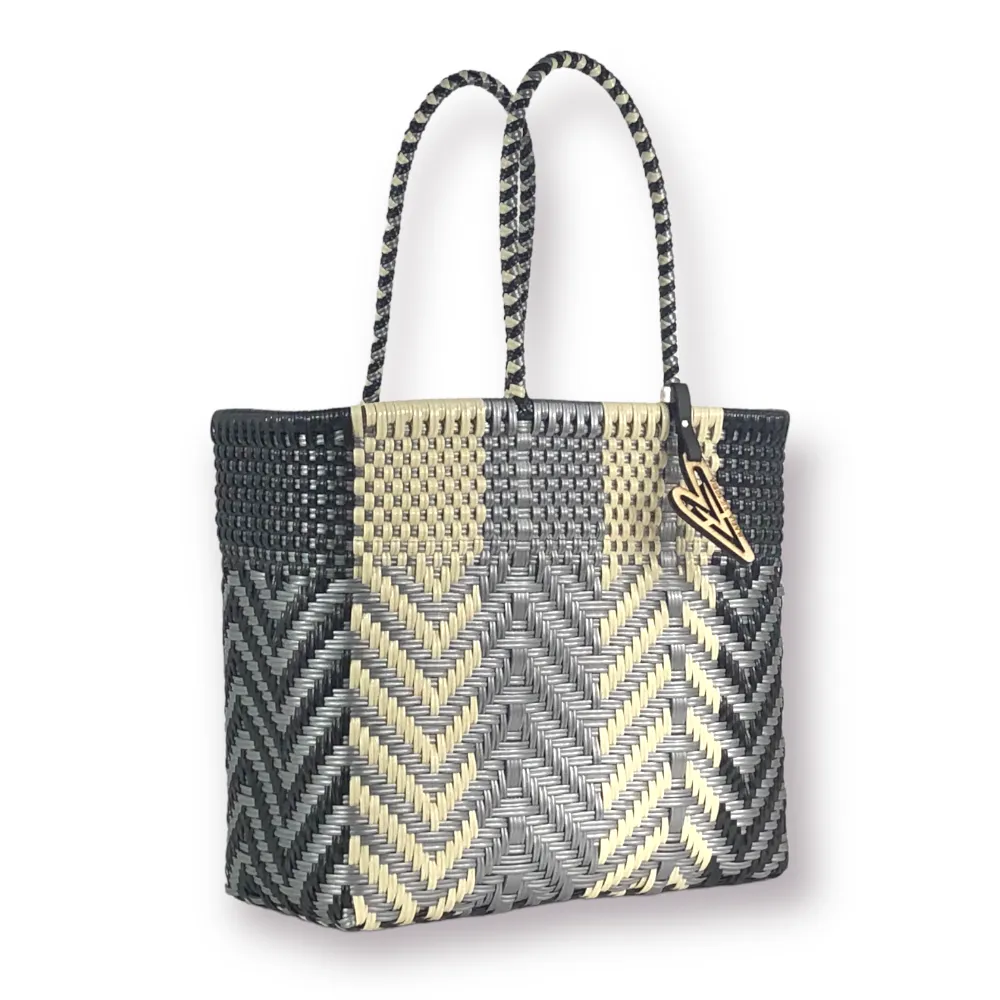 Maria Victoria | Waves Tote | Upcycled, Handwoven, Multicolor Tote