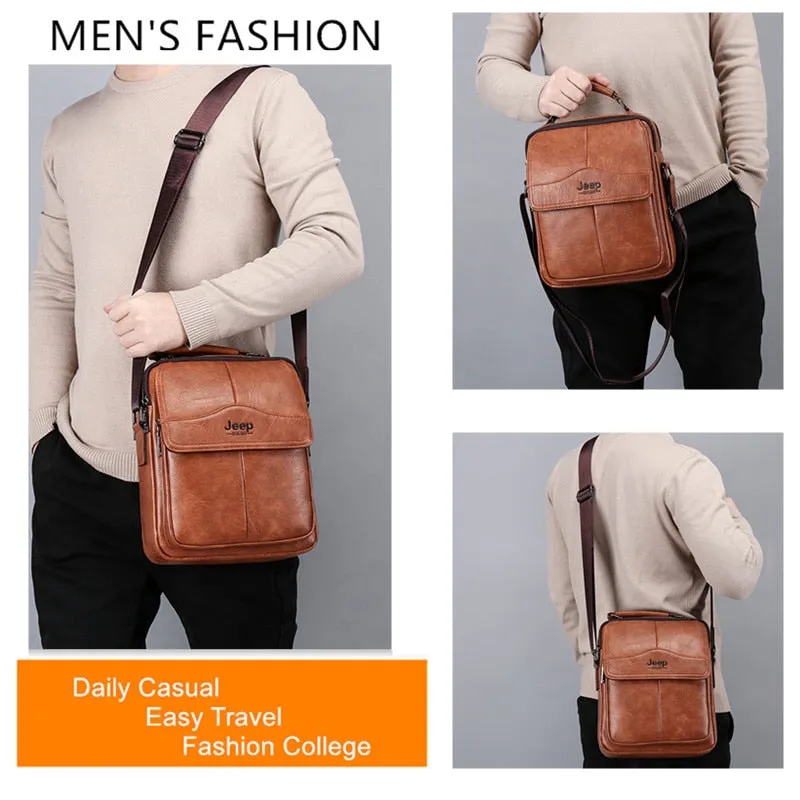 Men Crossbody Bag Shoulder Bags Multi-function Men Handbags Large Capacity Split Leather Bag For Man Messenger Bag