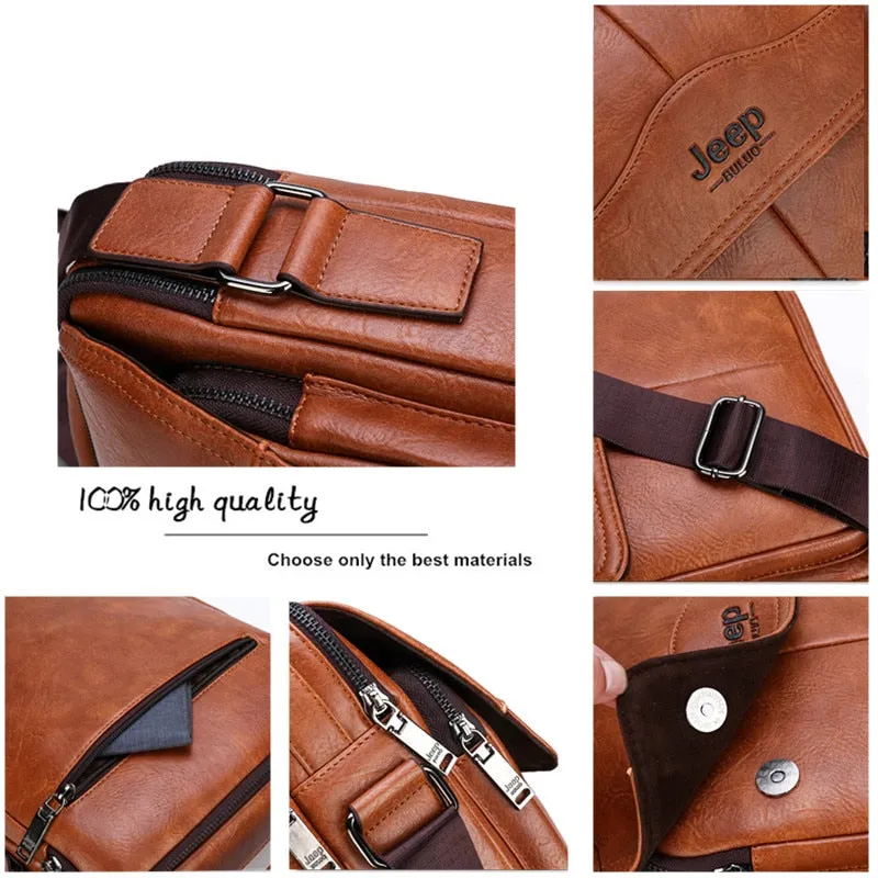 Men Crossbody Bag Shoulder Bags Multi-function Men Handbags Large Capacity Split Leather Bag For Man Messenger Bag