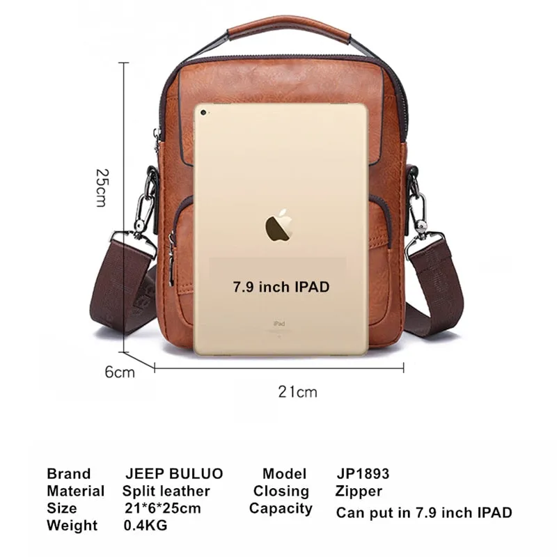 Men Messenger Bags Casual Handbag For Man Leather Shoulder Bag Crossbody Brown Male Tote Brown