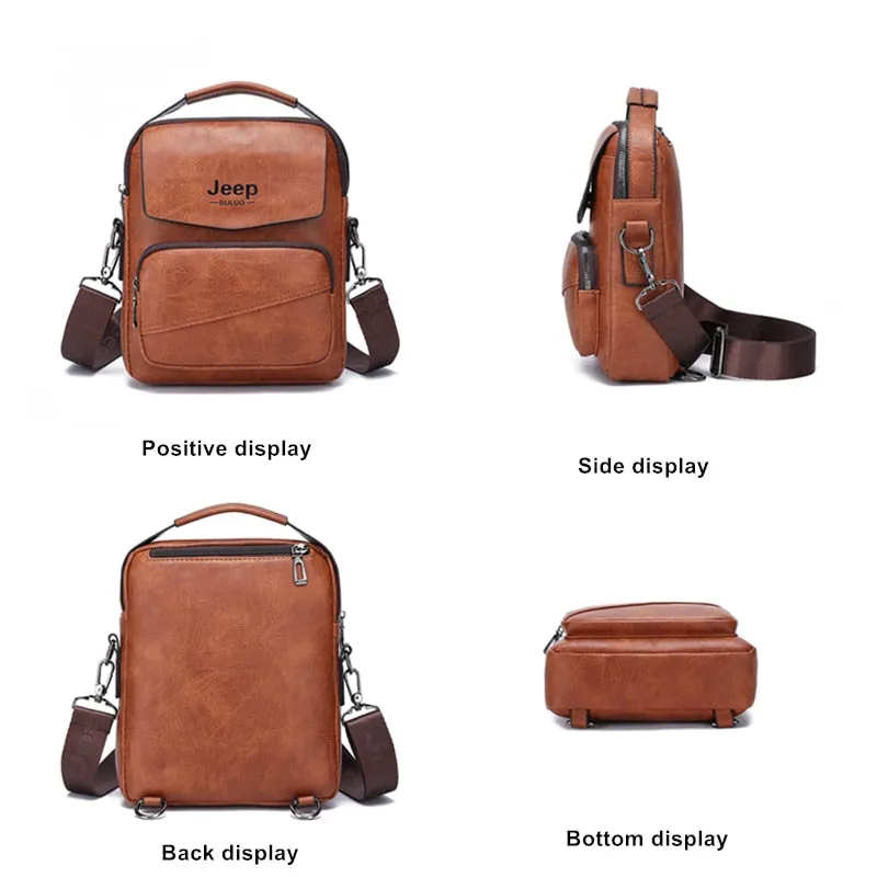 Men Messenger Bags Casual Handbag For Man Leather Shoulder Bag Crossbody Brown Male Tote Brown