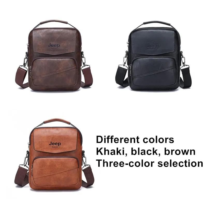 Men Messenger Bags Casual Handbag For Man Leather Shoulder Bag Crossbody Brown Male Tote Brown