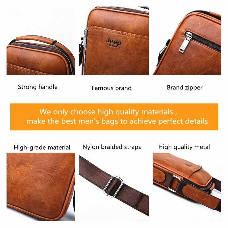 Men Messenger Bags High Quality Split Leather Large Capacity Bag