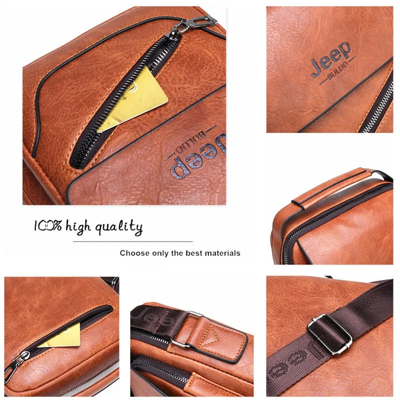 Men's Bag Crossbody Waterproof Travel Bags For Men Messenger Bag Split Leather Shoulder Bags Male Handbags