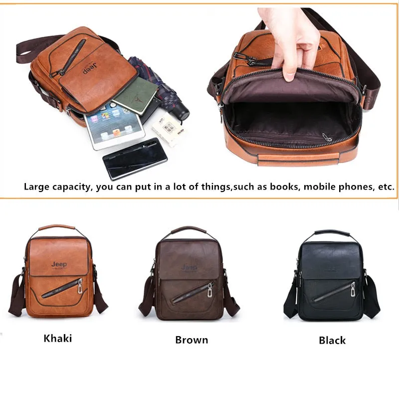 Men's Bag Crossbody Waterproof Travel Bags For Men Messenger Bag Split Leather Shoulder Bags Male Handbags