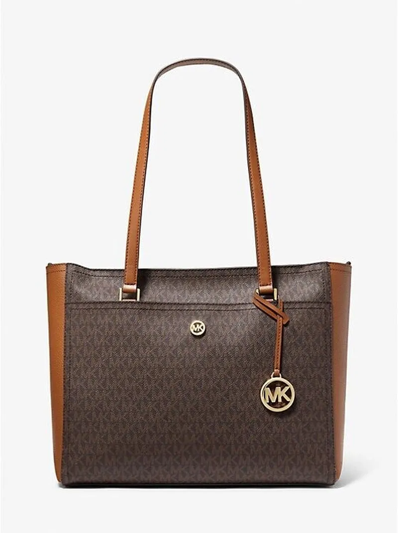 Michael Kors Maisie Large Leather 3 in 1 Tote Bag Brown MK Signature