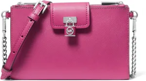 MICHAEL Michael Kors Ruby Double Zip Small Shoulder Bag in Deep Fuchsia