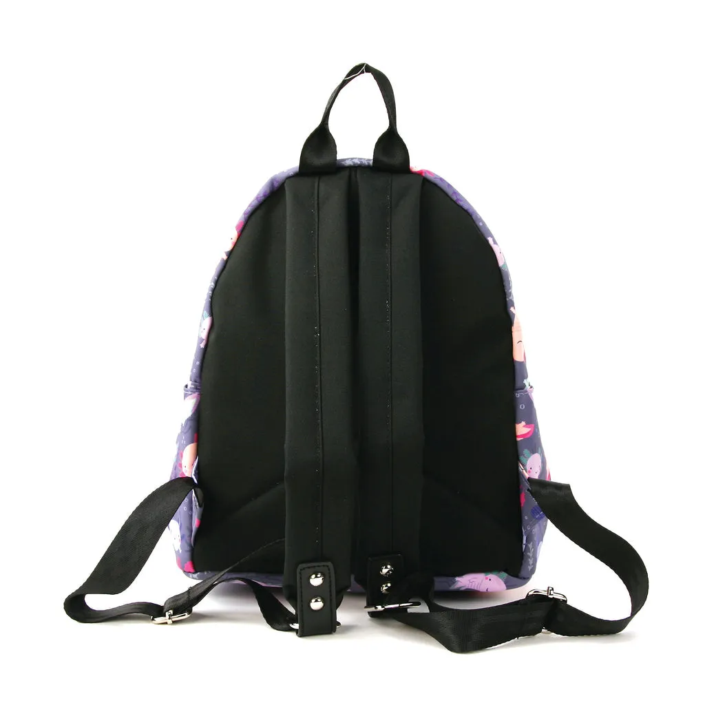 Mini Purple Backpack - Smiling Axolotls