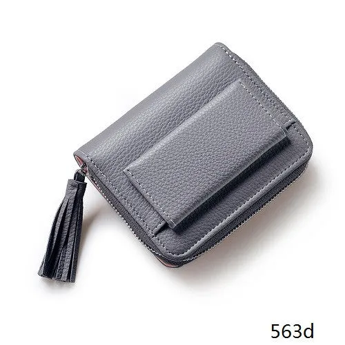 Miyahouse Women Mini Wallets Female Tassel Pendant Short Money Wallets PU Leather Lady Zipper Coin Purses Fashion Card Holders