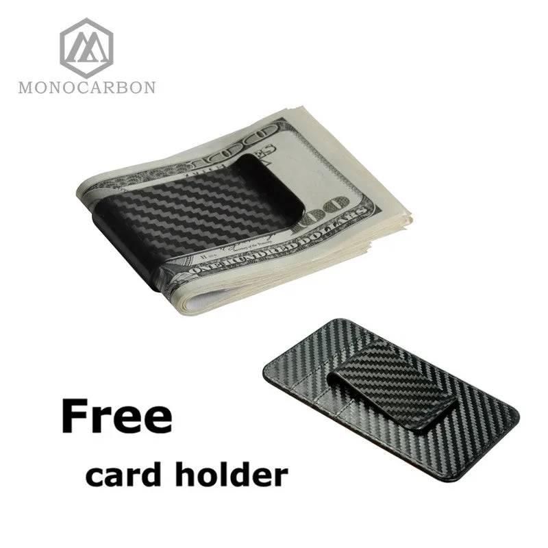 Monocarbon High Class Real 3K Carbon Fiber Money Clips Wallet With A Free Carbon Fiber Pattern Holders Factory Directly