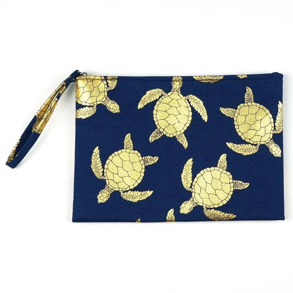 MP0124 Gold Foil Turtle Pouch/Make-up Bag