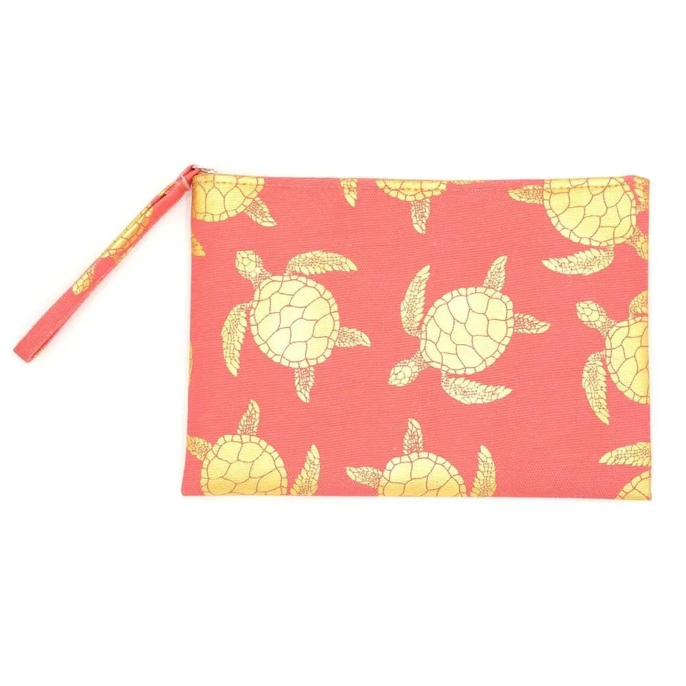 MP0124 Gold Foil Turtle Pouch/Make-up Bag