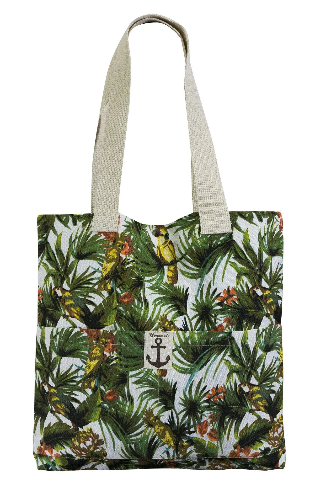 Mrs. Tote Shoulder bag Cotton Canvas Printed with Two front Pocket