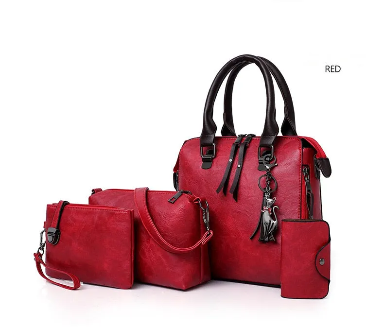 New 4pcs/Set High Quality Ladies Handbags