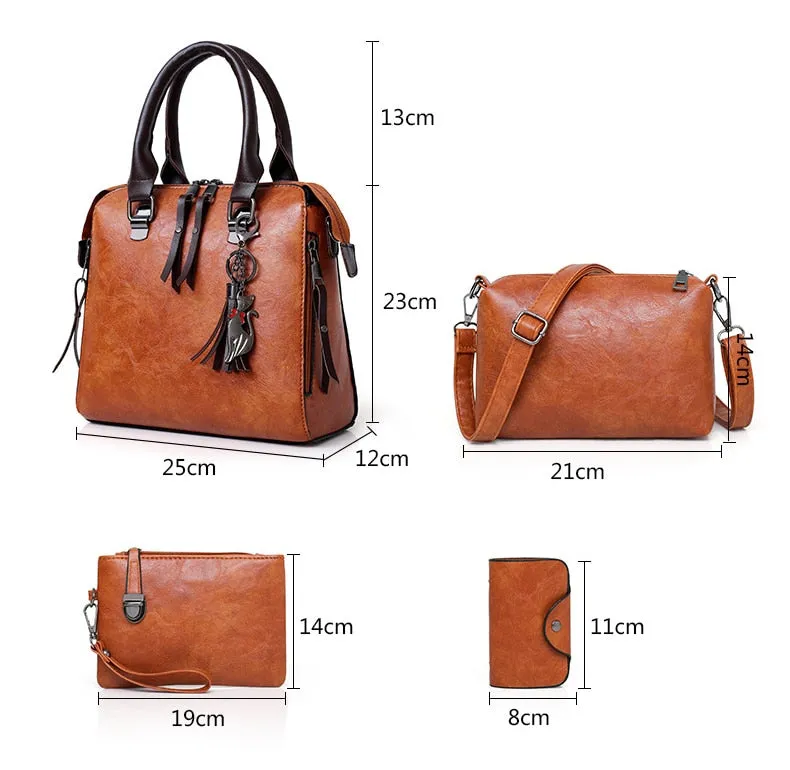 New 4pcs/Set High Quality Ladies Handbags